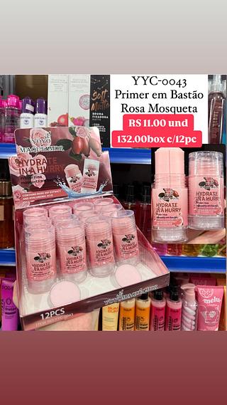 Primer em bastão rosa mosqueta