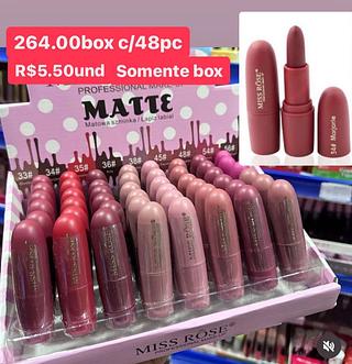 batom matte box com 48 pçs