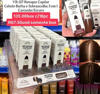 Capilar Cabelo Barba e Sobrancelha 3 em 1 Castanho Escuro