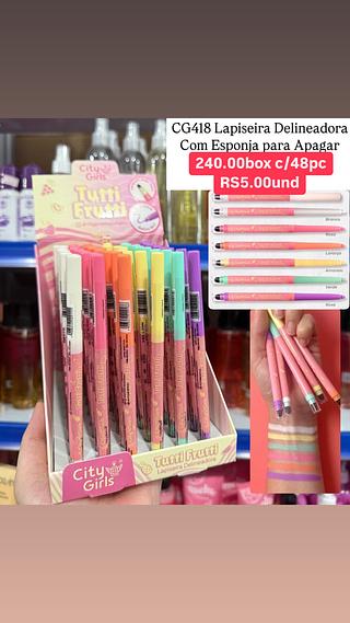 Lapiseira delineador com esponja para apagar