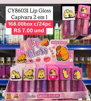 Lip gloss capivara 2 em 1