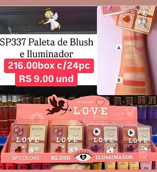 Paleta de blush e iluminador