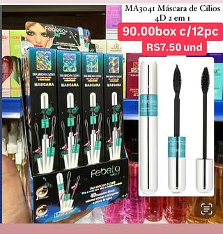 Máscara de cílios 4D 2 em 1