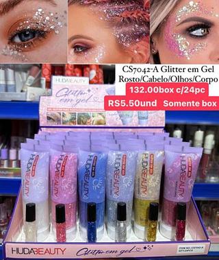 glitter em gel box com 24 pçs