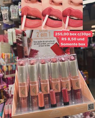 batom 2 em 1 box com 30 pçs