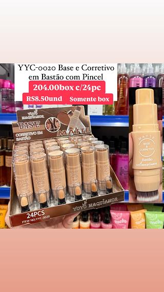 Base e corretivo em bastão com pincel