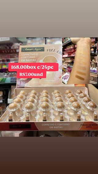 Corretivo e contorno em bastão