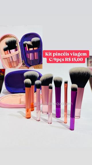 Kit pincéis viagem c/ bolsinha