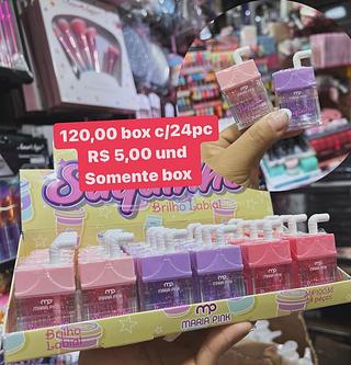 brilho labial box com 24 pçs