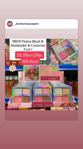 Paleta blush- iluminador e contorno