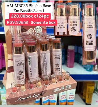 Blush e base em bastão