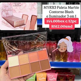 Paleta marble Contorno•blush •iluminador