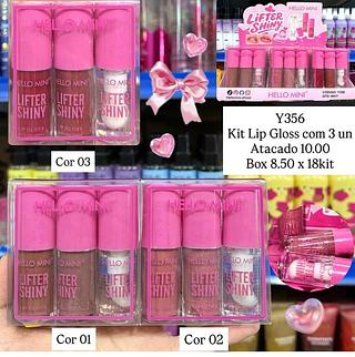 Kit Lip Gloss com 3 un