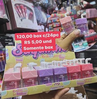 brilho labial box com 24 pçs