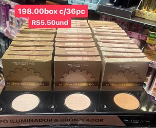 pó iluminador e bronze