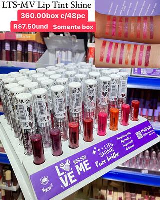 lip tint shine box com 48 pçs