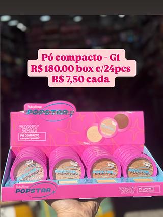 Pó compacto powder Fancy Face Popstar G1 (P10 P20 P30 P40) Rubyrose ( Cor Sortido )