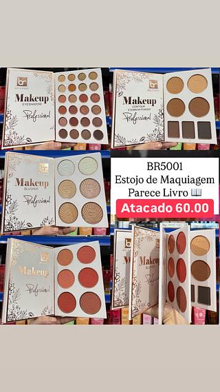 Estojo de maquiagem parece livro