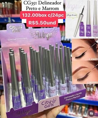 deliniador preto e marrom